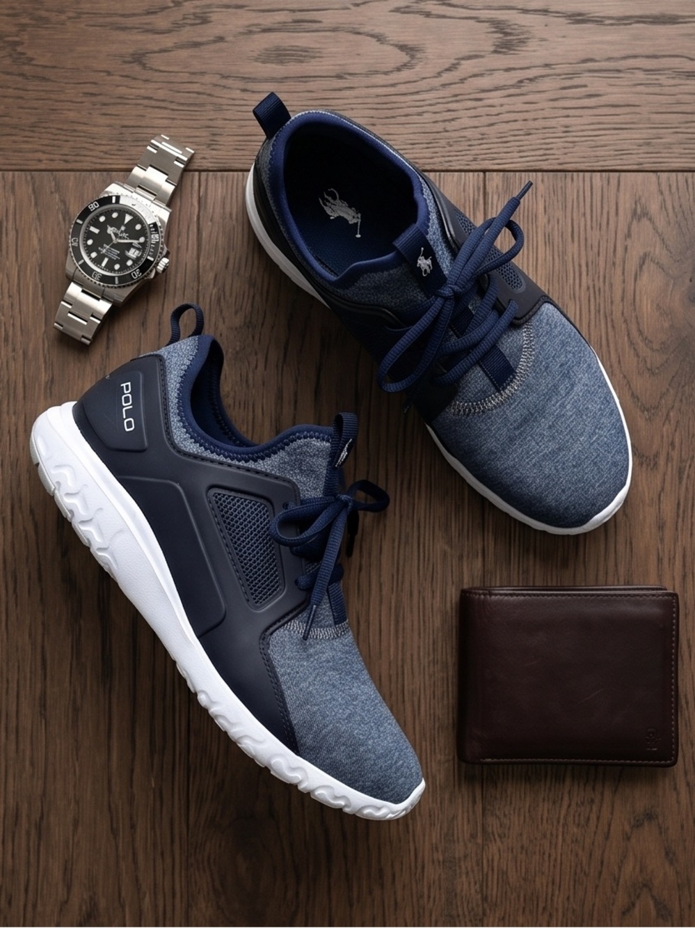 Polo Ralph Lauren Men’s Polo Athletic Sneakers Size 8.5 Blue Athleisure Shoes - Picture 3 of 14